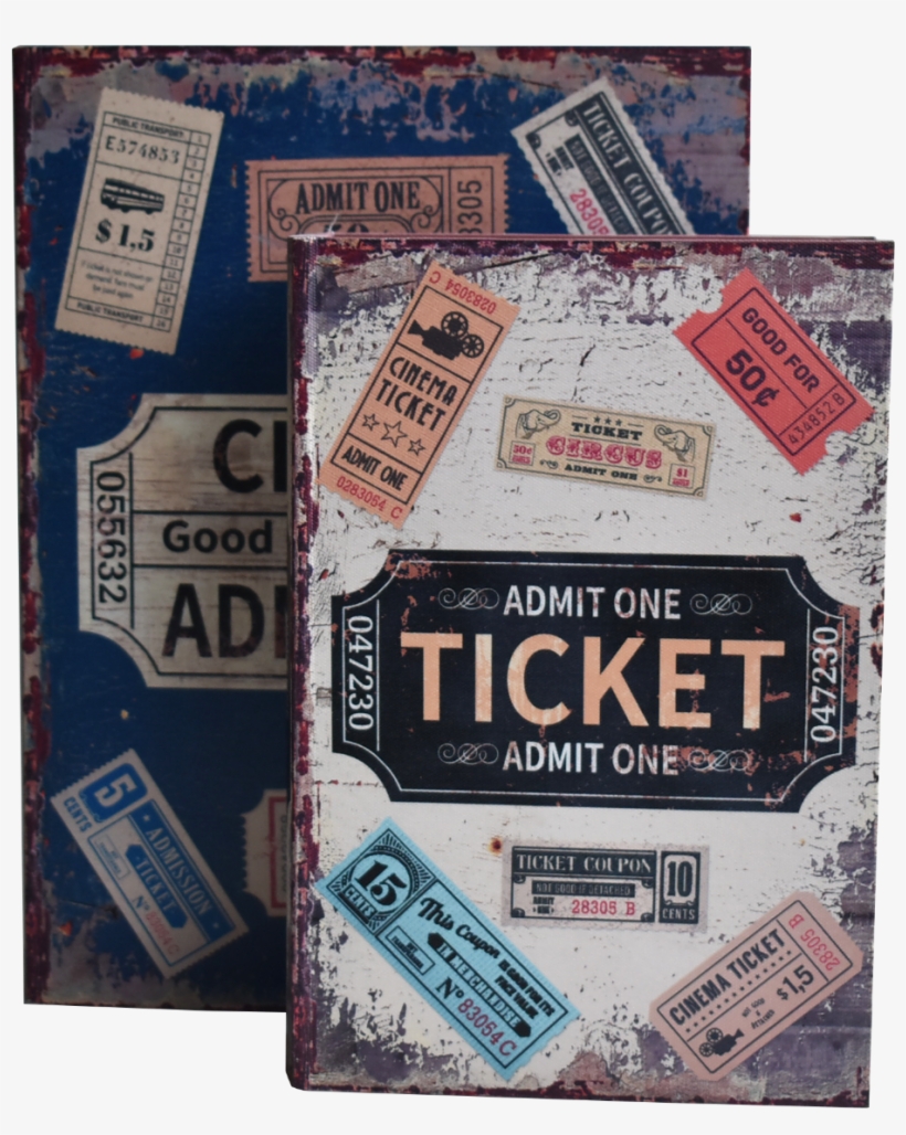 Admit One Ticket Decoration Book Set, transparent png download