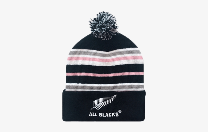 All Blacks Tri Stripe Pom Pom Beanie - Beanie, transparent png download