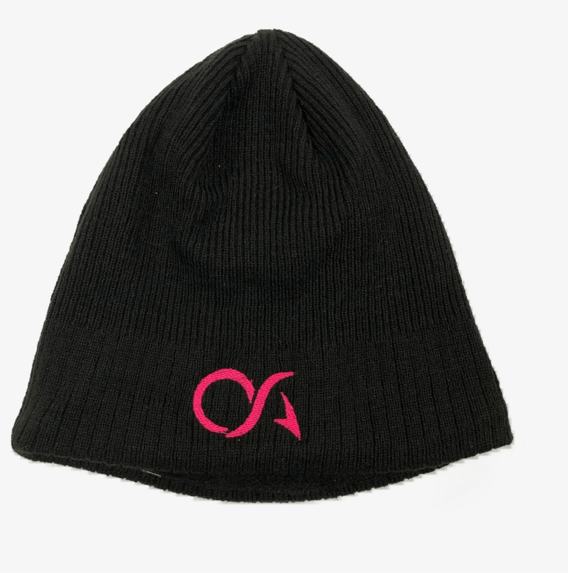 Hot Pink Oa Black Beanie - Knit Cap, transparent png download