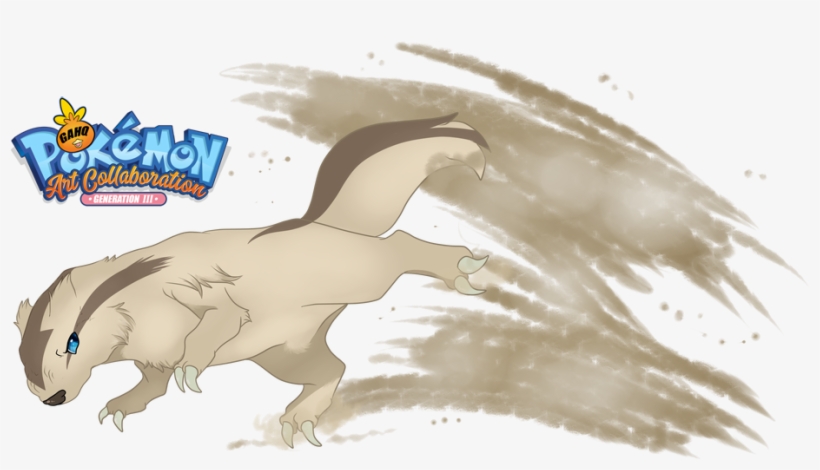 Linoone Using Sand Attack By Xyvernartworks - Illustration, transparent png download