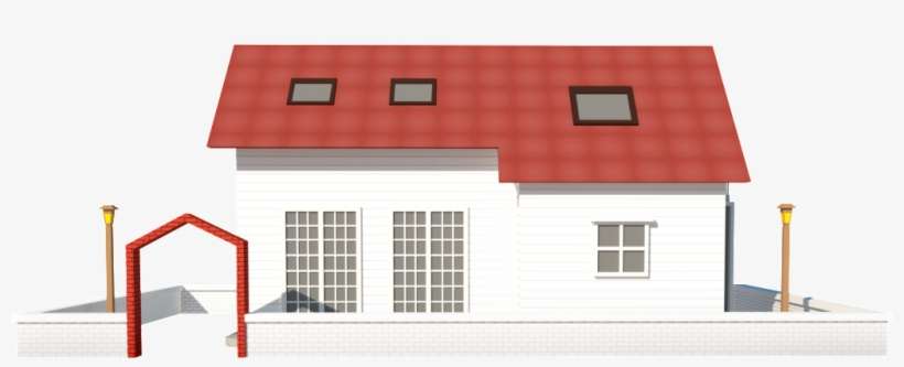 Red Cartoon House Element Design - Villa, transparent png download