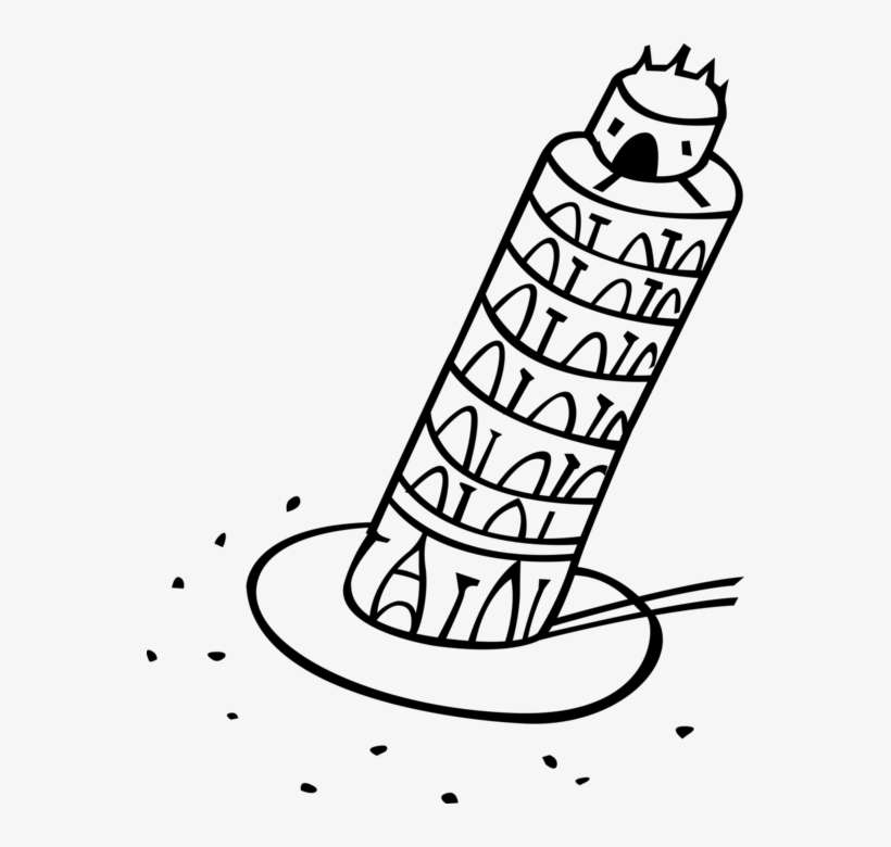 Vector Illustration Of Leaning Tower Of Pisa Campanile, transparent png download