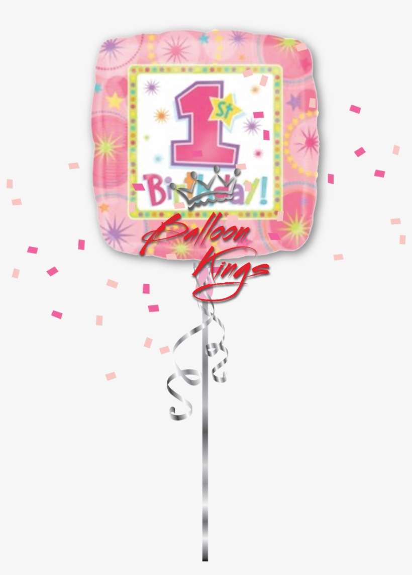 1st Birthday Girl Square - Illustration, transparent png download
