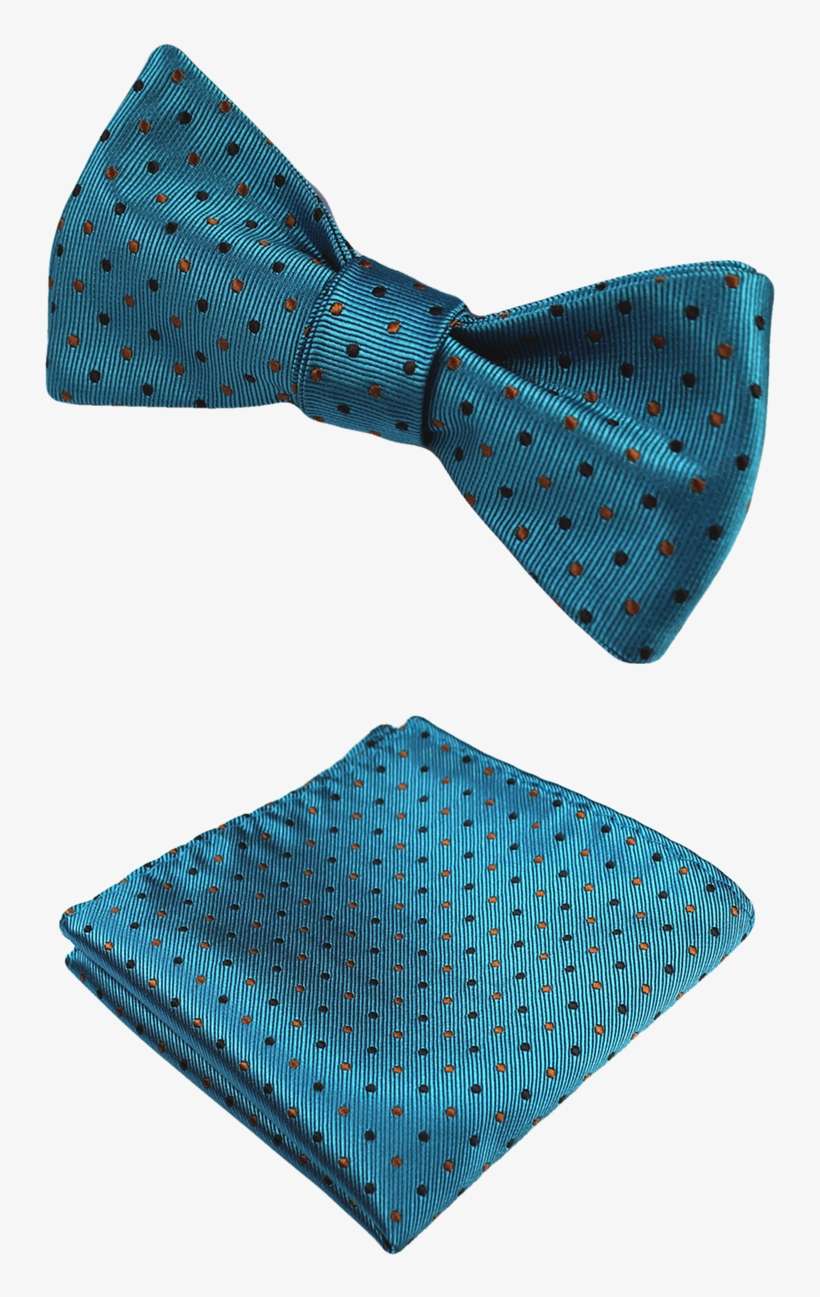 Teal, Black & Gold Bow Tie And Pocket Square - Pattern, transparent png download