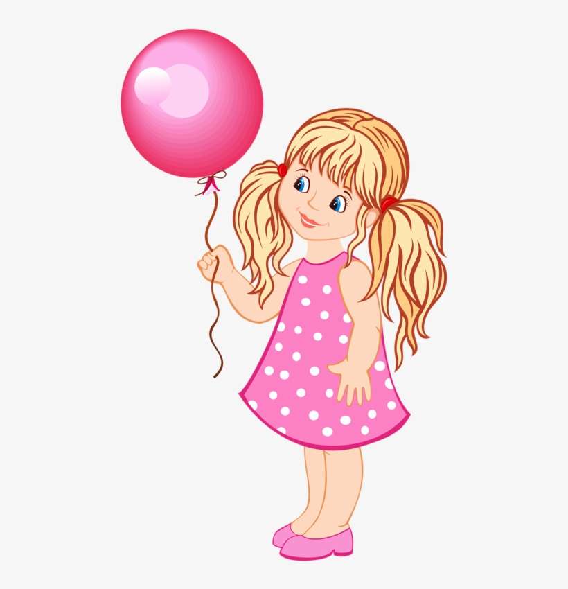 Digi Stamps - Girl With A Balloon Clipart, transparent png download