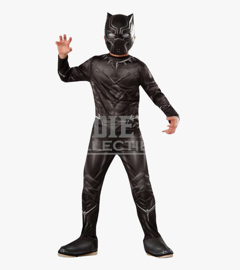 Kids Marvel Civil War Black Panther Costume - Boy Black Panther Costume, transparent png download