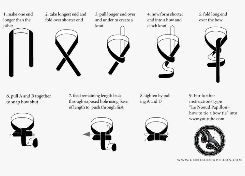 How To Tie A Bow Tie - Make A Bow Tie Out, transparent png download