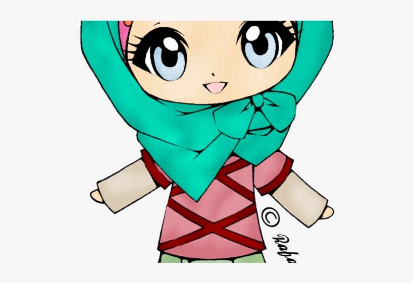 Hijab Cliparts - Cute Cartoon Muslimah Girl, transparent png download