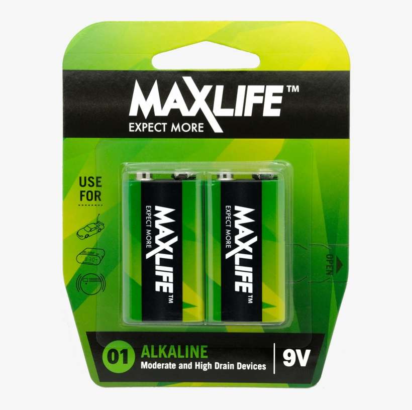 Max Life 2pck 9v R5xfuuz5mj6x - Multipurpose Battery, transparent png download