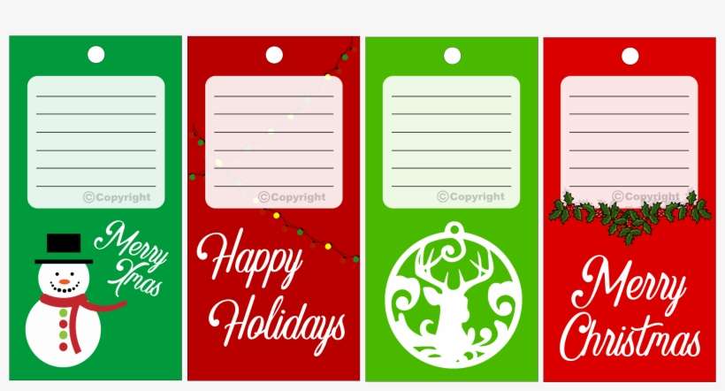 Christmas Gift Tag Set - Colorfulness, transparent png download