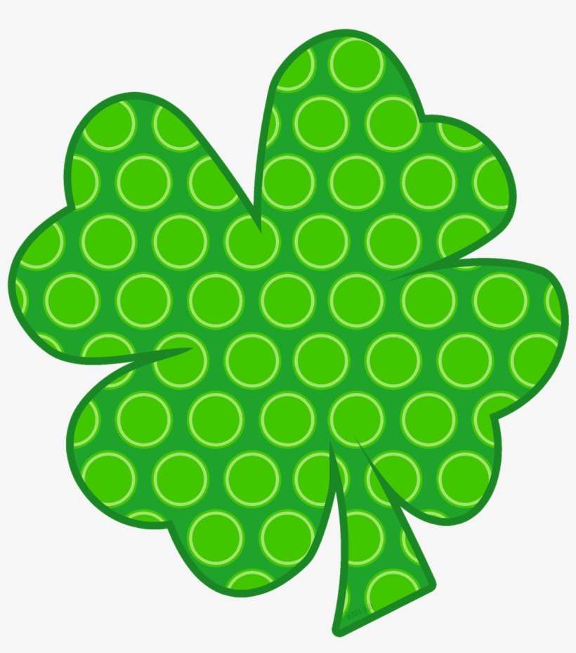 Shamrock Clipart Polka Dot - Shamrock With Polka Dots, transparent png download