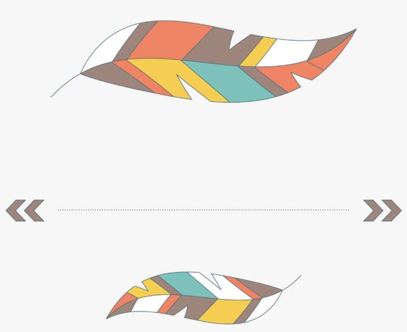 Feathers Arrow Lines Textline Line Header Decor Decorat - Graphic Design, transparent png download