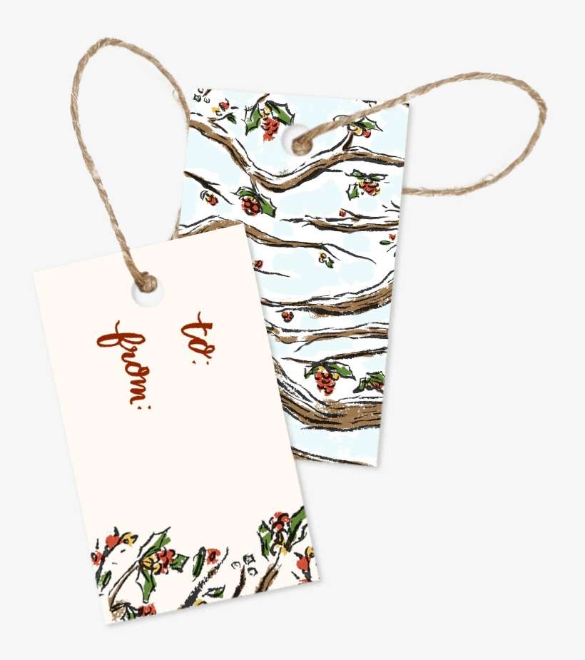 Snowy Branches Christmas Gift Tags Pack Of - Paper, transparent png download