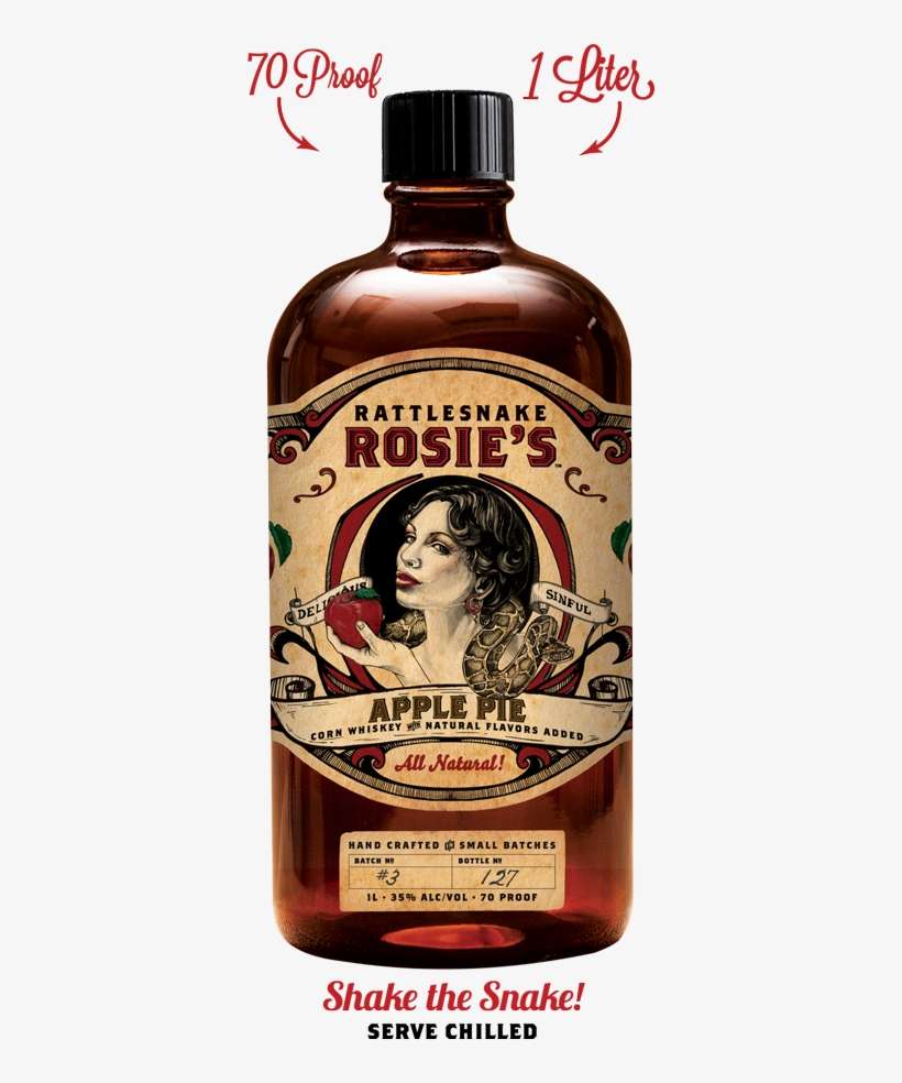 370 X 904 0 - Rattlesnake Rosie's Apple Pie Whiskey, transparent png download