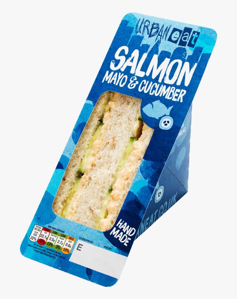 Salmon Mayo & Cucumber Sandwich - Prawn Mayo Sandwich, transparent png download