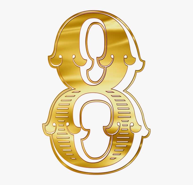 Number 8 Guilded - Lucky Symbols, transparent png download