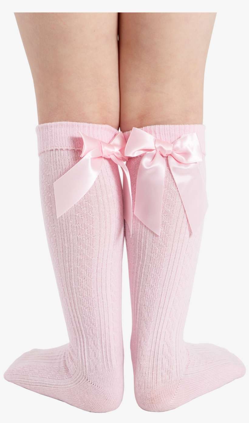 Pink Knee High Bow Socks Perfect For Ballet And Dance - Tights, transparent png download