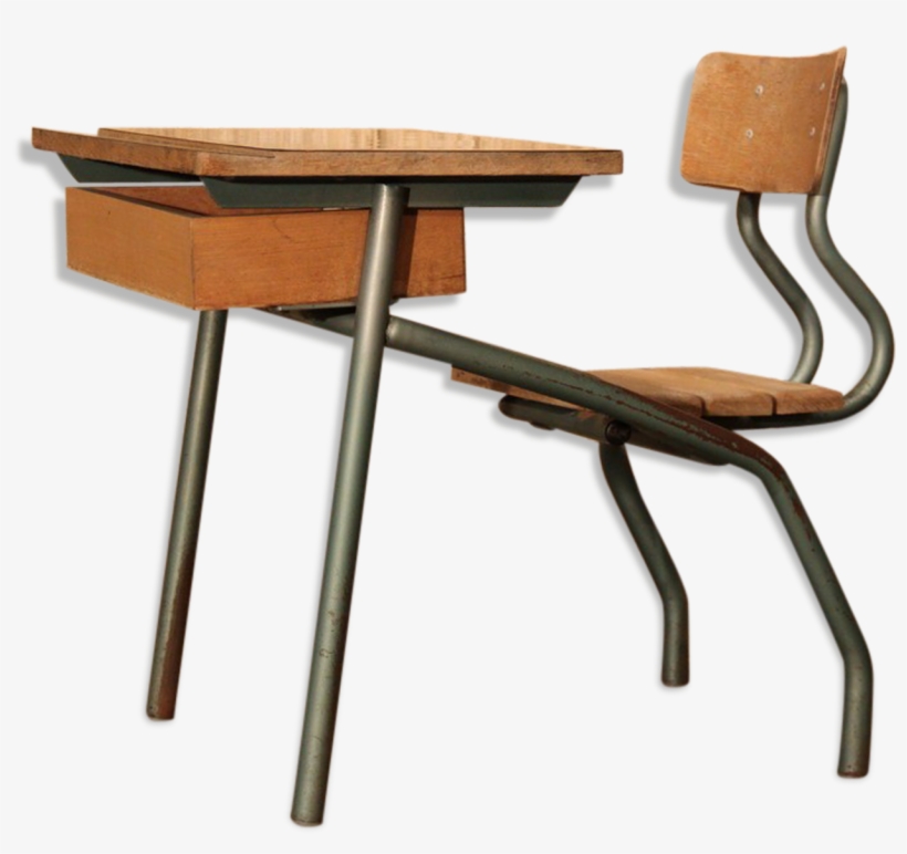 Vintage School Desk Iron Green Vintage Qcrib Png Vintage - Writing Desk, transparent png download