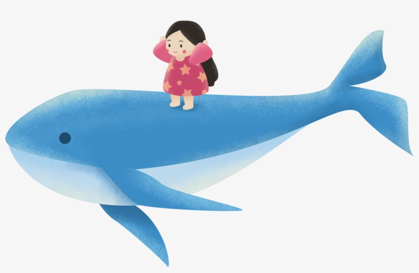Blue Whale Play Little Girl Png And Psd - Inflatable, transparent png download