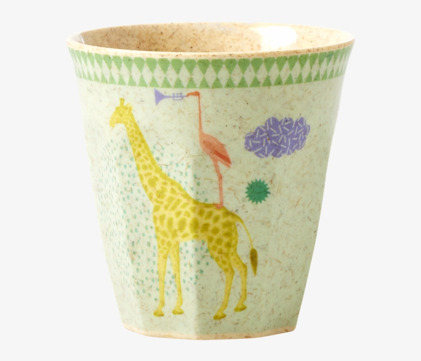 Kids Bamboo Melamine Green Cup Cute Animals By Rice - Sippy Cup, transparent png download