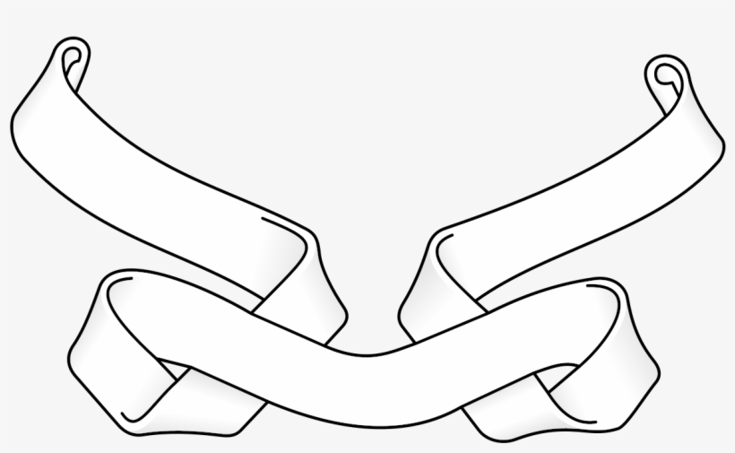 Self-overlapping Motto Scroll - Line Art, transparent png download