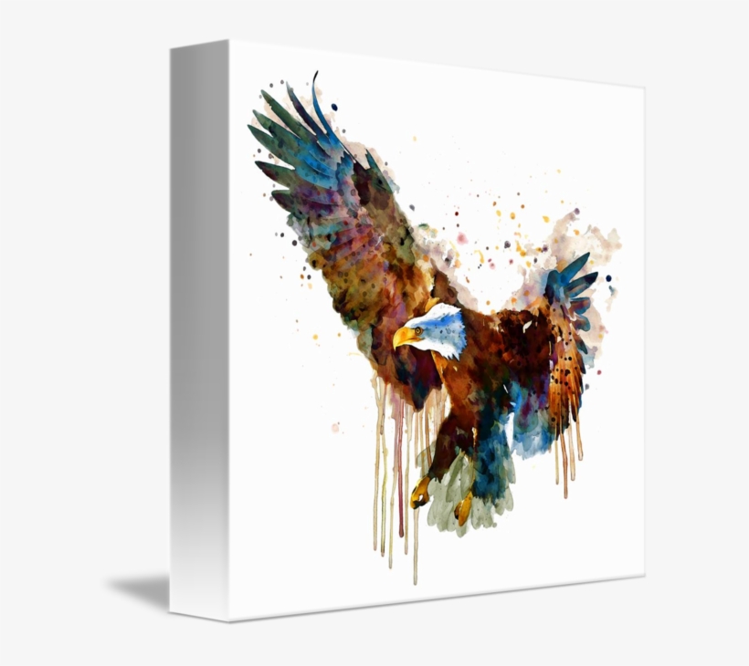 "free And Deadly Eagle " By Marian Voicu, Bucharest - Watercolor Painting Birds, transparent png download