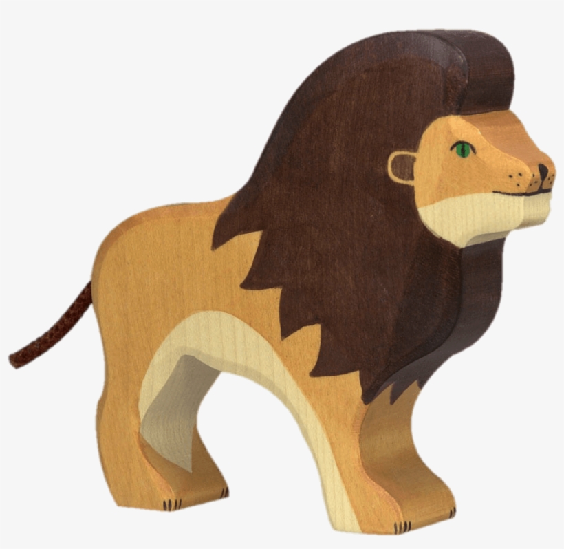 Lion Wooden Figurine - Holztiger Lion, transparent png download