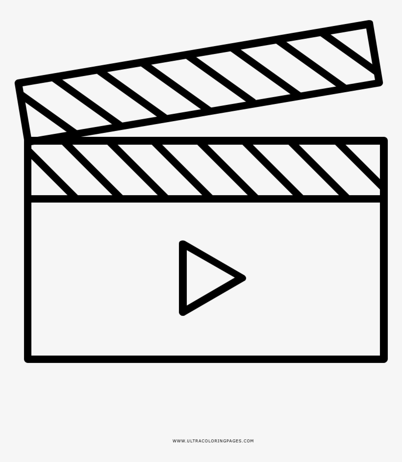 Clapperboard Coloring Page - Vector Graphics, transparent png download