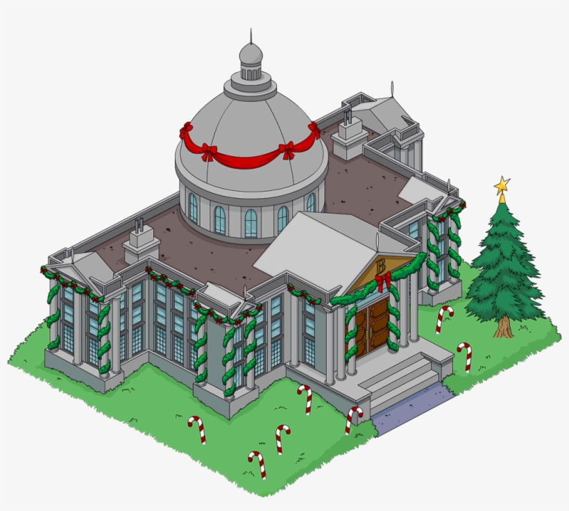 Christmas Burns Manor Melted - Simpsons Houses, transparent png download