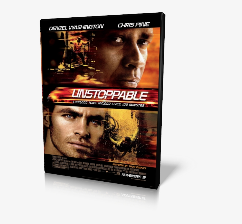 Denzel Washington, Chris Pine, Rosario Dawson, Ethan - Unstoppable Movie Poster, transparent png download