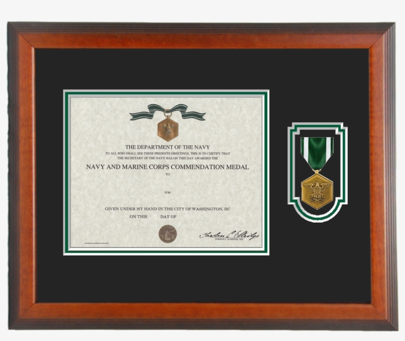 Navy / Marine Corp Commendation Medal Certificate Frame - Air Medal, transparent png download