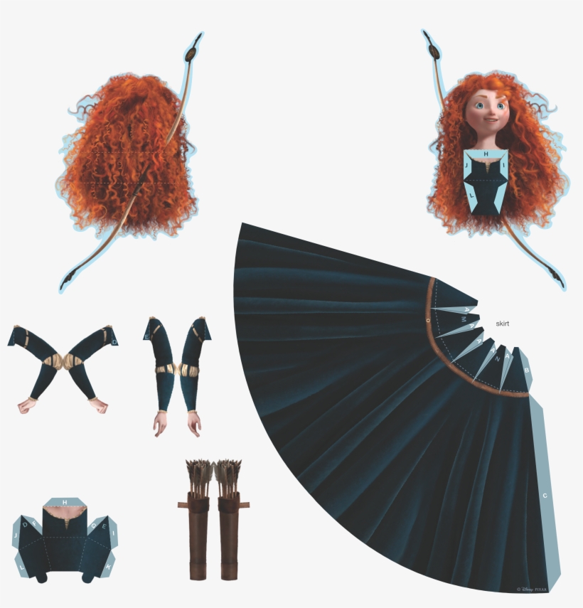 Download Disney Princess 3d Paper Dolls Merida | Transparent PNG ...