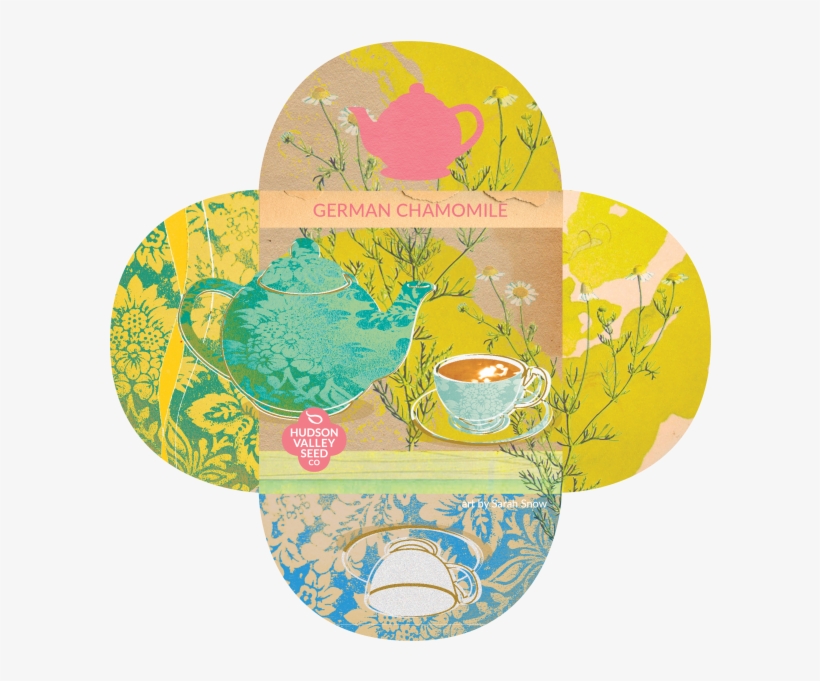 German Chamomile Quatrefoil - Earth, transparent png download