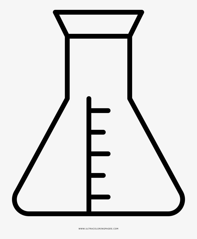 Erlenmeyer Flask Coloring Page - Erlenmeyer De Laboratorio Para Dibujar, transparent png download