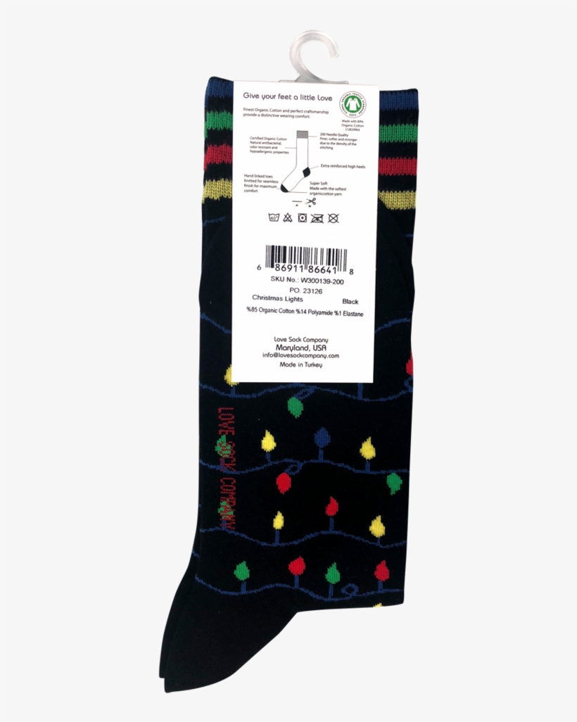 Holidays Lights Christmas Socks For Women Organic Cotton - Sock, transparent png download