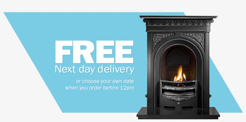 Free Delivery - Edwardian Cast Iron Fireplaces, transparent png download