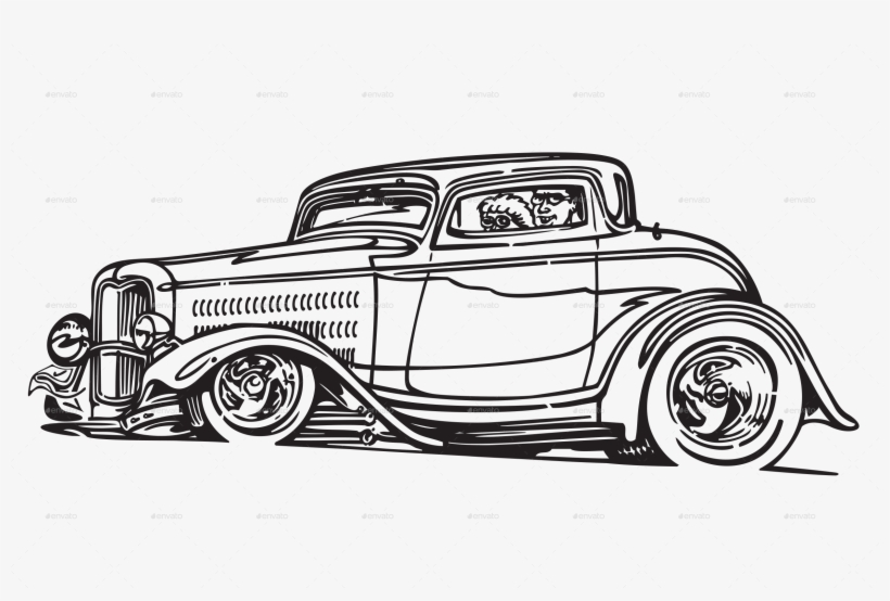 8 - Classic Car Drawing Png, transparent png download