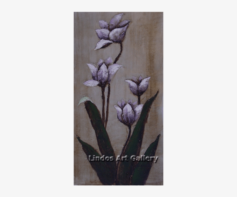 Modern Textured Purple Flowers Oil Painting - Crocus, transparent png download