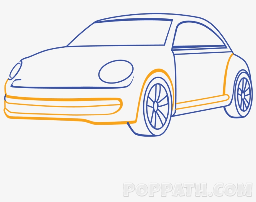 After That, Draw The Lining For The Door, And Then - 3 Wheel Car Drawing, transparent png download