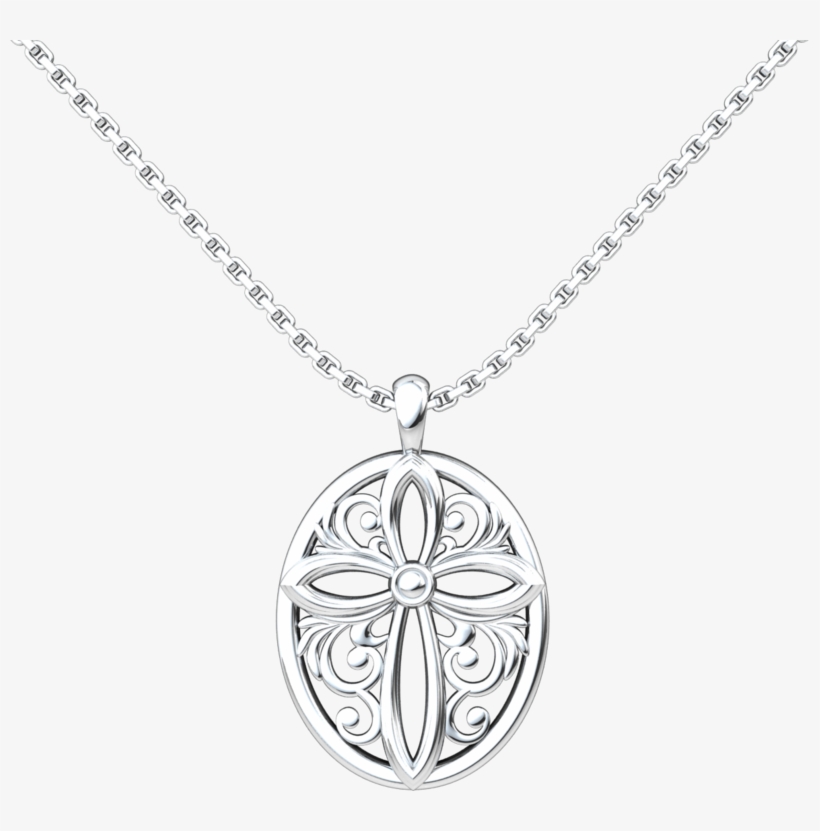 Encircled Cross, Sterling Silver Necklace Logos Trading - Necklace, transparent png download