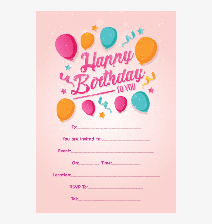 Download Party Invitations - Balloon, transparent png download