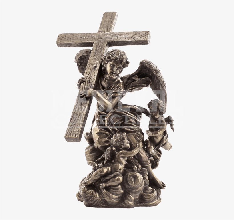 Angel Carrying Cross From Alaleona Chapel Statue - Sculpture, transparent png download