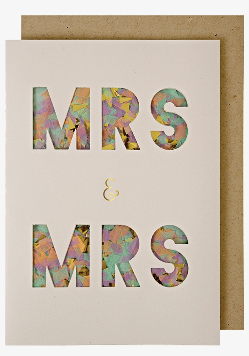Mrs & Mrs Confetti Shaker Card - Number, transparent png download