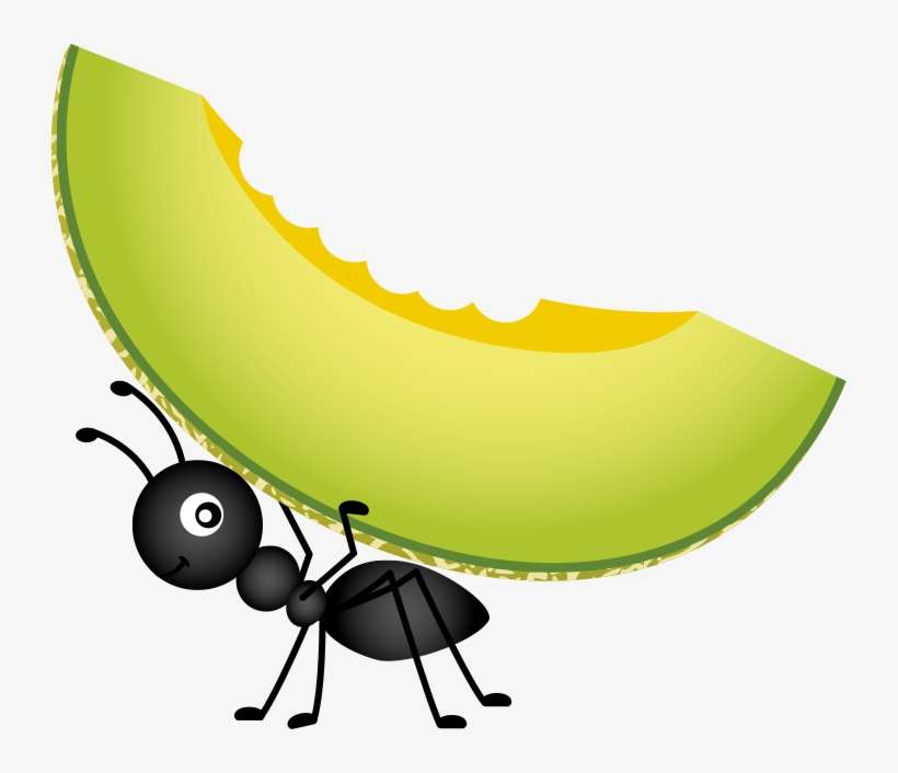 Food Picnic Stock Photography Clip Art - Ant Carrying Food Cartoon, transparent png download