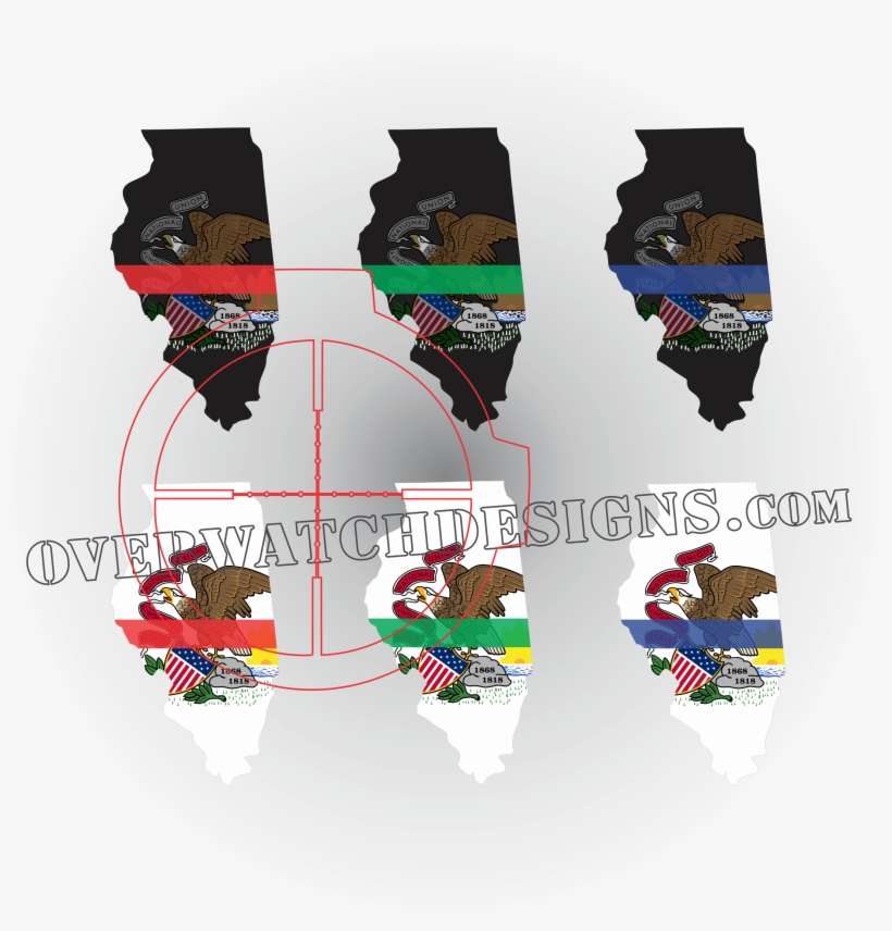 Illinois State Thin Line Sticker - Cartoon, transparent png download