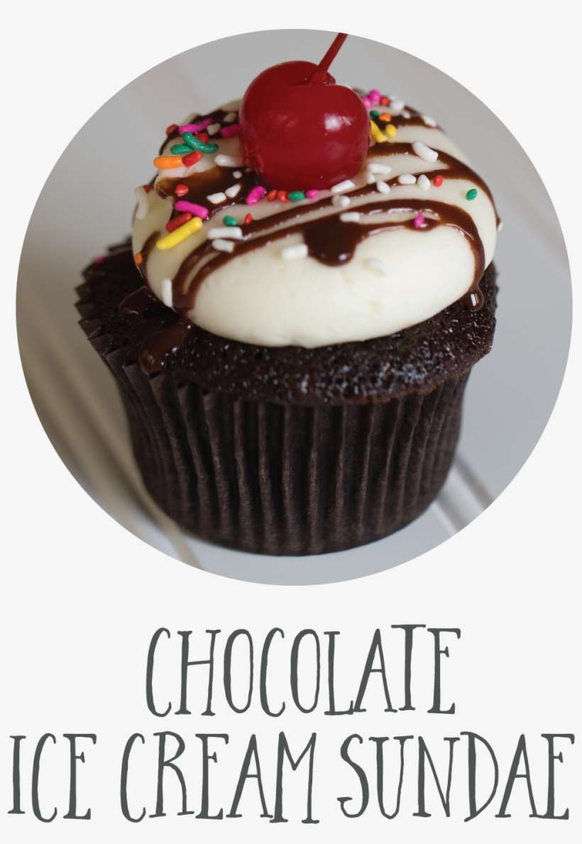 Chocolate Ice Cream Sundae - Cupcake, transparent png download