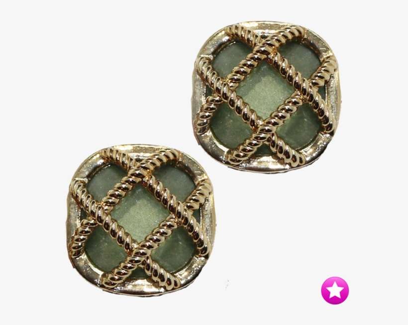 Green Cross Clip Earrings - Gemstone, transparent png download