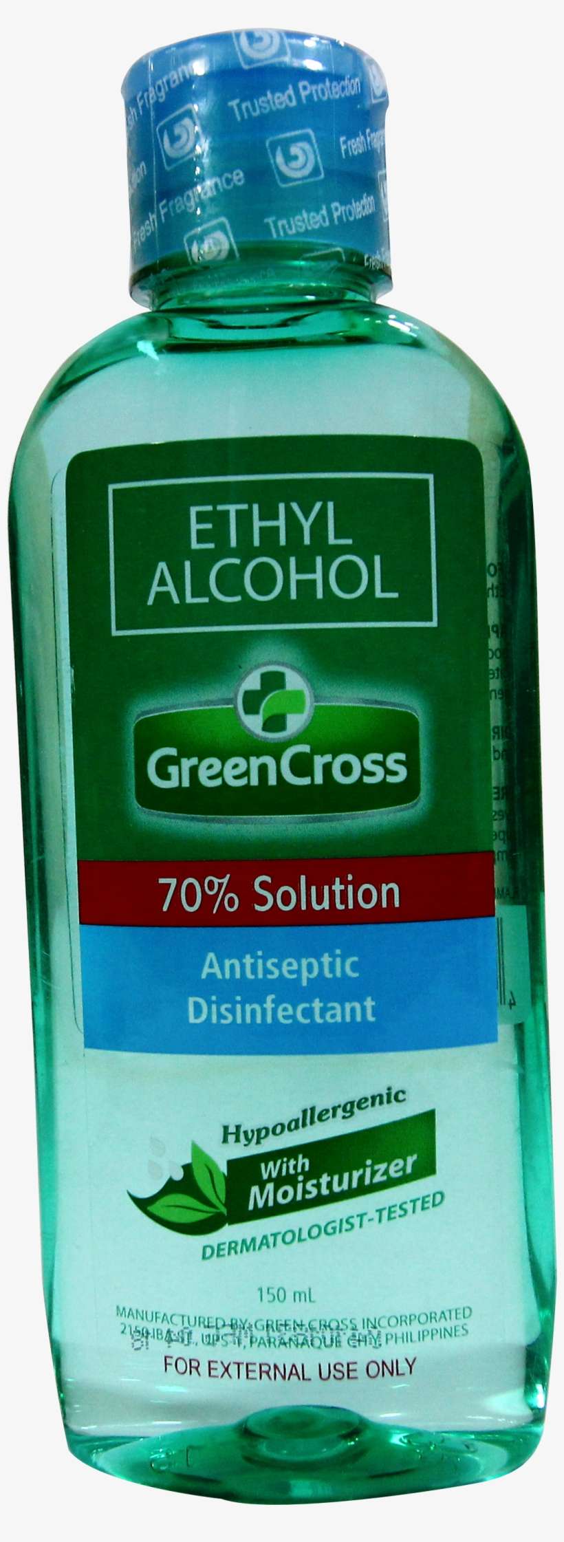 Green Cross 70% Isopropyl Alcohol 500ml, transparent png download