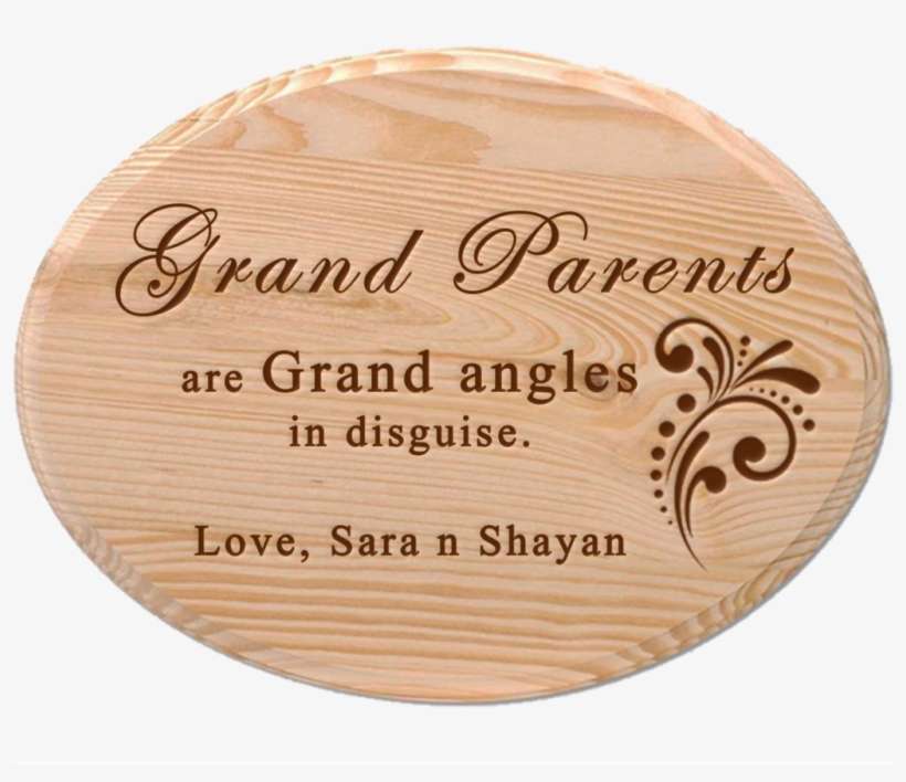 Grand Parent's Wooden Plaque - Glass Painting Ideas, transparent png download
