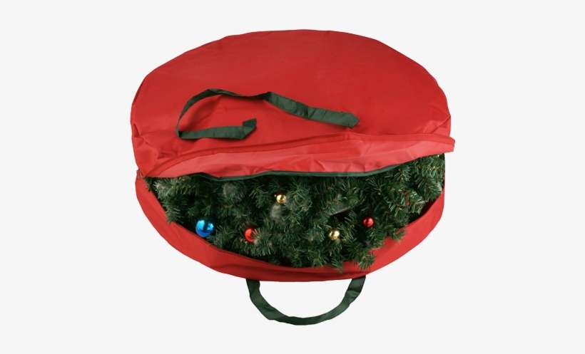 Christmas Wreath Superior Grade Storage Bag With Zipper - Wreath, transparent png download
